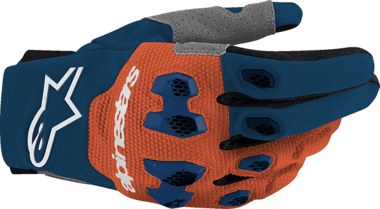 Alpinestars Pro-Dura Gloves - Navy, Hot Orange & White - Small - Kelly Motorsports