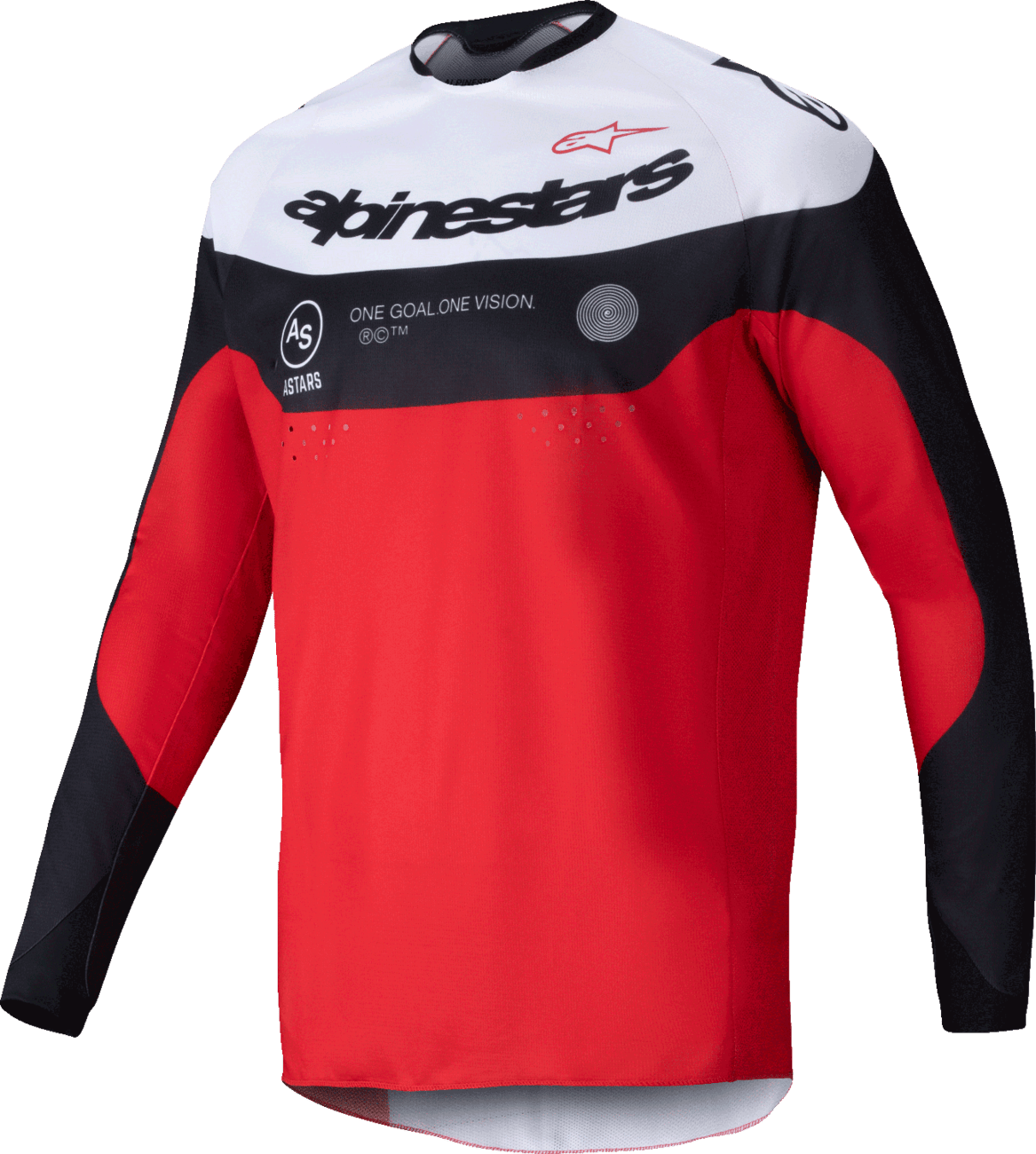 Alpinestars Pro-Dura Long-Sleeve Jersey - Black, Bright Red & White - Small - Kelly Motorsports