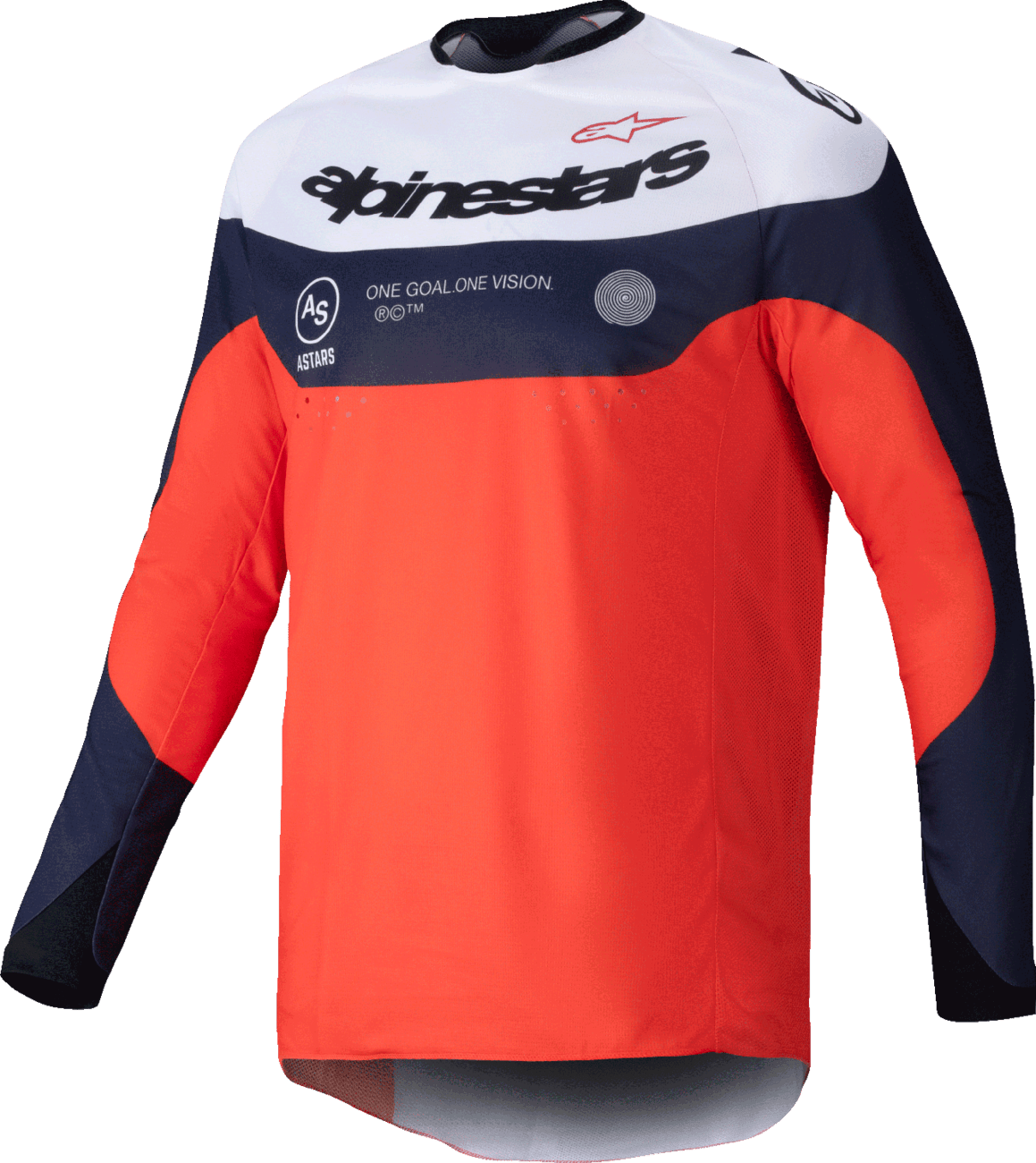 Alpinestars Pro-Dura Long-Sleeve Jersey - Navy, Hot Orange & White - Medium - Kelly Motorsports