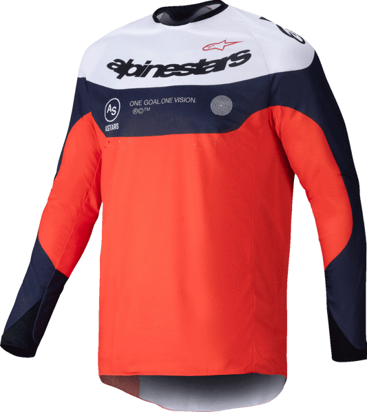 Alpinestars Pro-Dura Long-Sleeve Jersey - Navy/Hot Orange/White - Large (Part No. 3760125-7162-L) - Kelly Motorsports
