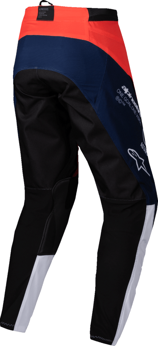 Alpinestars Pro-Dura Pants - Navy/Hot Orange/White, US 36 - Durable Off-Road Motorcycle Pants - Kelly Motorsports
