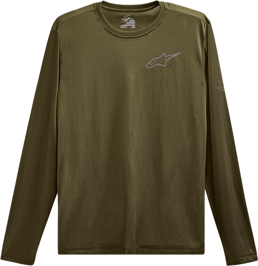 Alpinestars Pursue Performance Long-Sleeve T-Shirt - Medium Military Green - Part 123271000690M - Kelly Motorsports