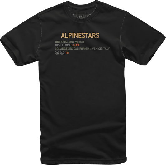 Alpinestars Quest T-Shirt - Black, Size XL - Comfortable Combed Cotton - Kelly Motorsports