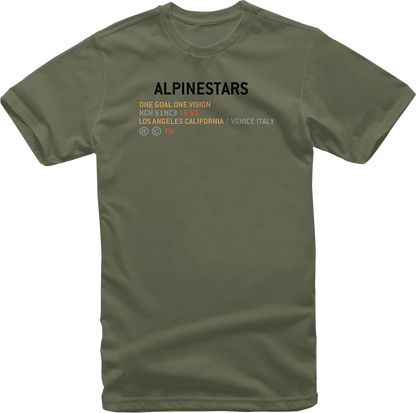 Alpinestars Quest T-Shirt - Military, 2XL - Comfortable 100% Cotton Graphic Tee - Kelly Motorsports