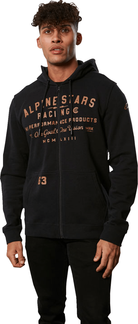 Alpinestars Region Hoodie - Black, XL | 80% Cotton / 20% Polyester Fleece with Heritage Logo and Kangaroo Pocket - Kelly Motorsports