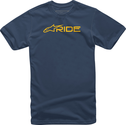 Alpinestars Ride 3.0 T-Shirt - Navy/Gold - XL by Alpinestars, Part Number 1232722007059XL - Kelly Motorsports