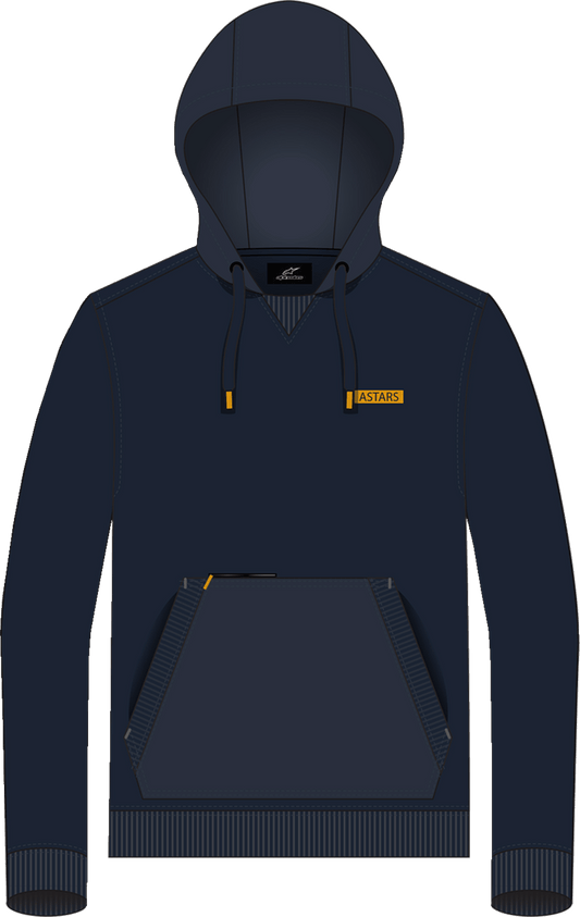Alpinestars Rooted Pullover Hoodie Dark Navy XL - Comfortable Slub French Terry with Overlay Hood and Kangaroo Pocket - Kelly Motorsports