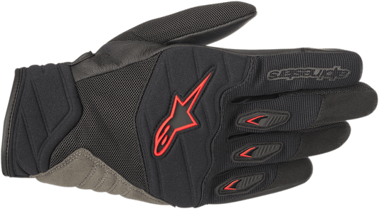 Alpinestars Shore Gloves Black/Red Medium - 3566318-13-M for Motorcycle Riding Comfort and Protection - Kelly Motorsports