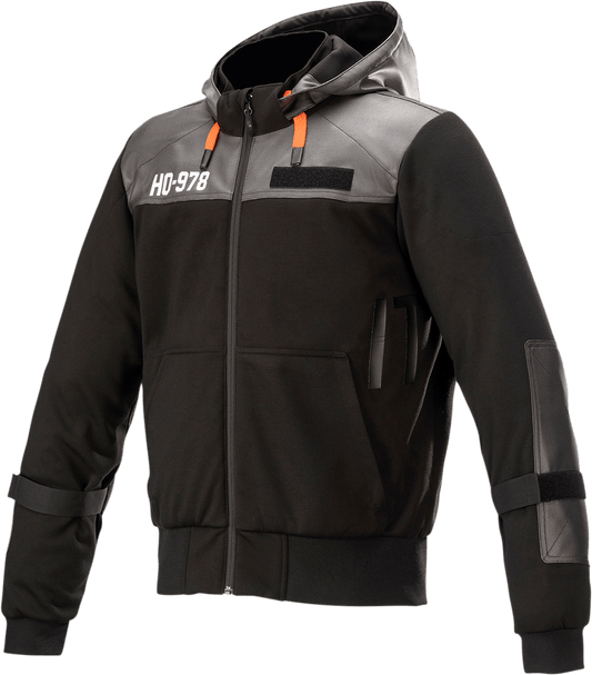 Alpinestars Shotaro Hoodie Black 4XL with Impact-Resistant Shoulder and Elbow Protectors, Model 4207421-10-4X - Kelly Motorsports