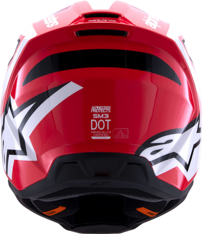 Alpinestars SM3 Helmet Heat - Gloss Red, White & Black Medium (Part 8301026 - 3126 - M) - Kelly Motorsports
