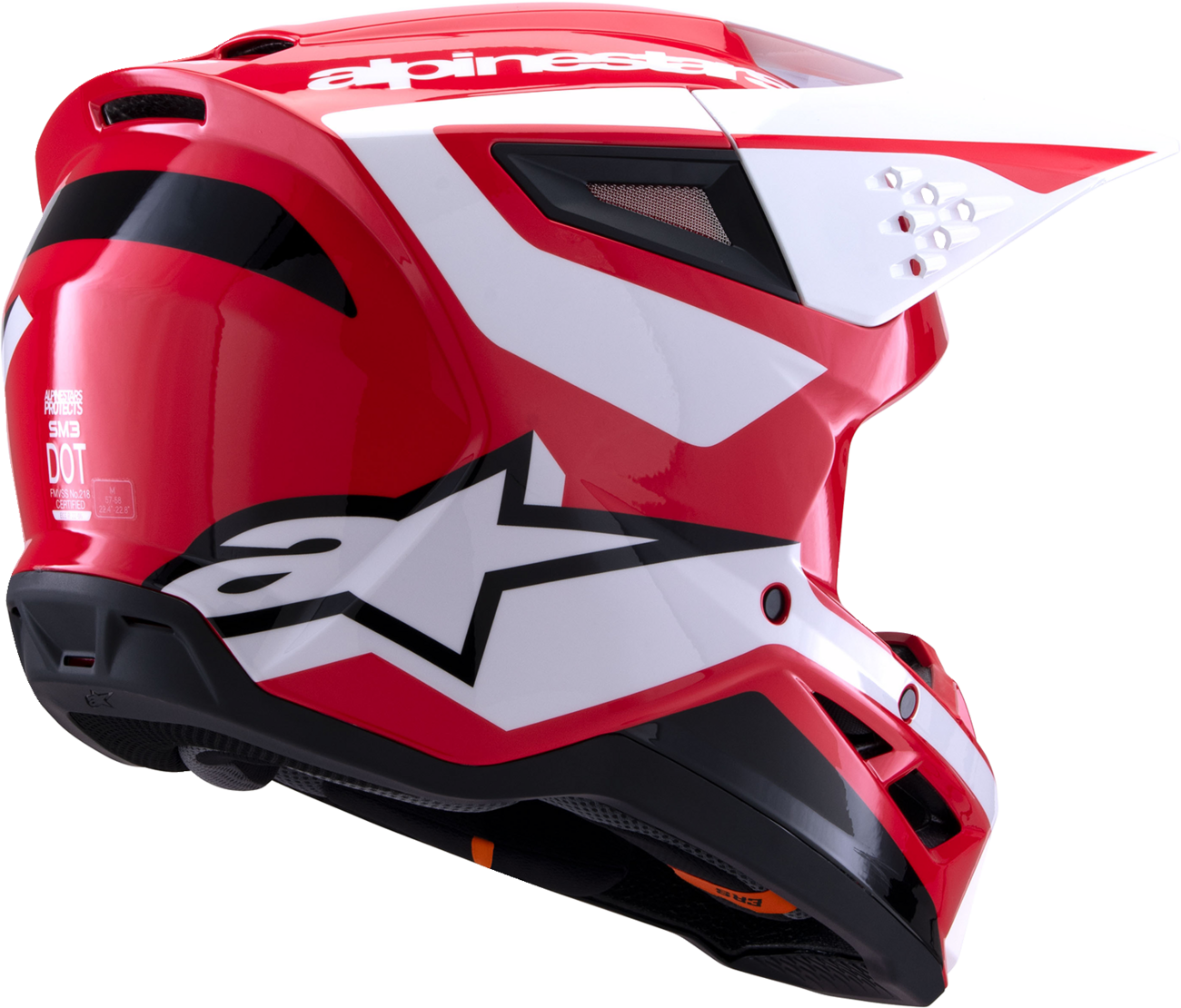 Alpinestars SM3 Helmet Heat - Gloss Red, White & Black Medium (Part 8301026 - 3126 - M) - Kelly Motorsports