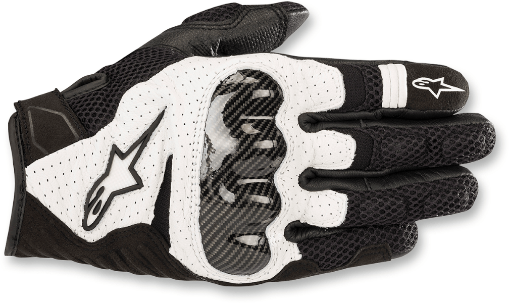 Alpinestars SMX-1 Air V2 Gloves - Black and White, Small, Part 3570518-12-S - Kelly Motorsports