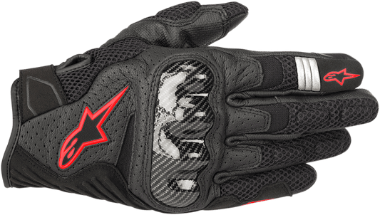 Alpinestars SMX-1 Air V2 Gloves - Black/Fluo Red, XL (Part 3570518-1030-XL) - Kelly Motorsports