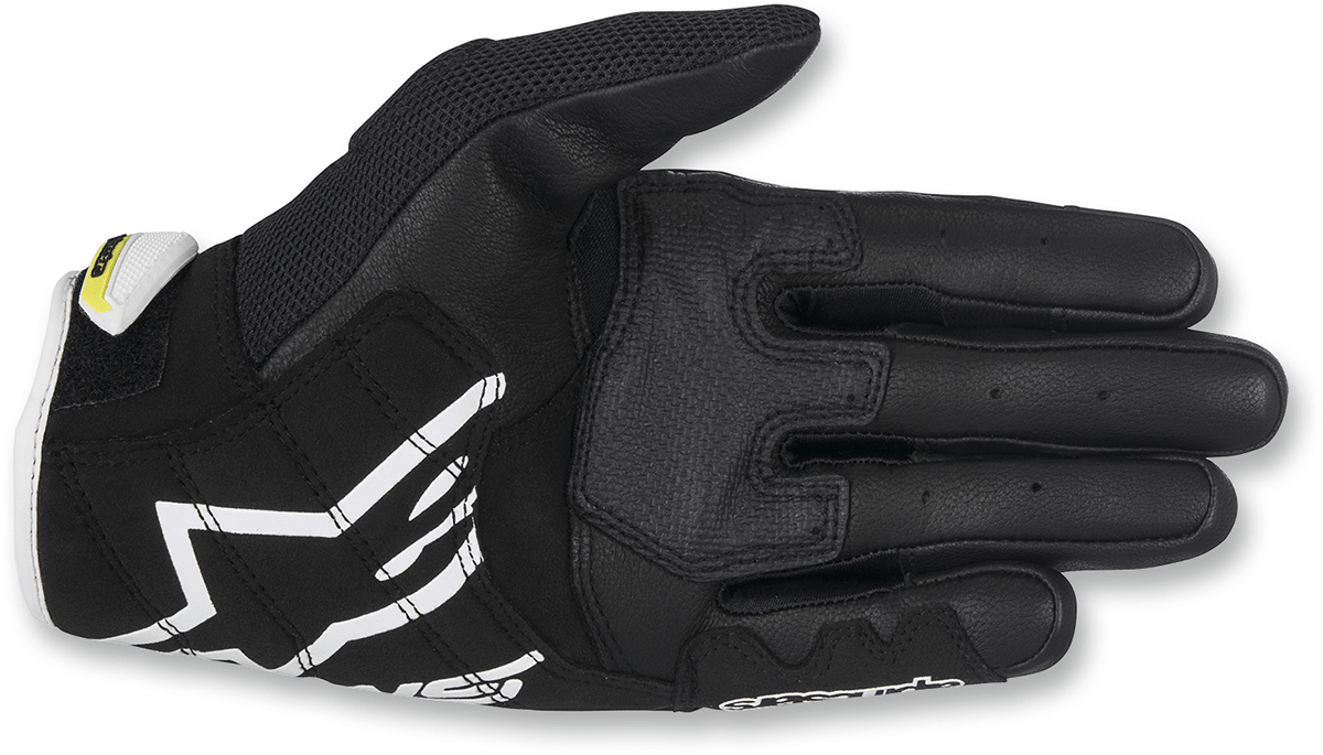Alpinestars SMX-2 Air Carbon V2 Gloves - Black, White & Fluorescent Yellow, Size Small - Kelly Motorsports