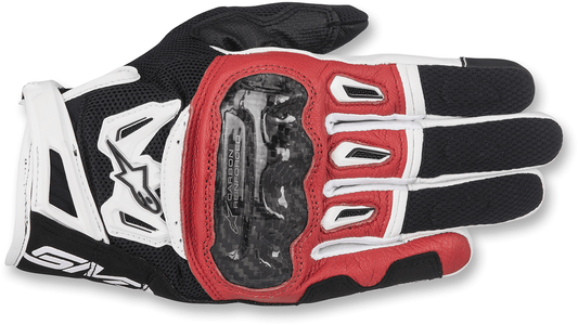 Alpinestars SMX-2 Air Carbon V2 Gloves - Large, Black/Red/White - Kelly Motorsports