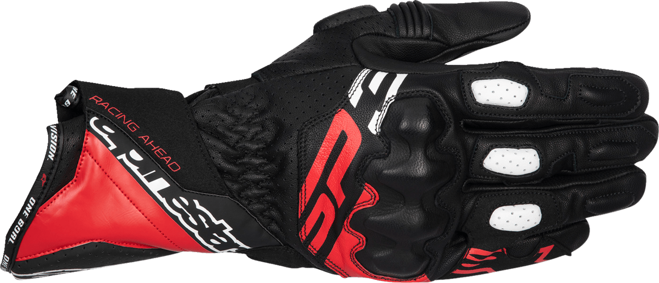 Alpinestars SP-3 Motorcycle Gloves - Black, Bright Red & White, 3XL (Part No. 3550925-1342-3X) - Kelly Motorsports