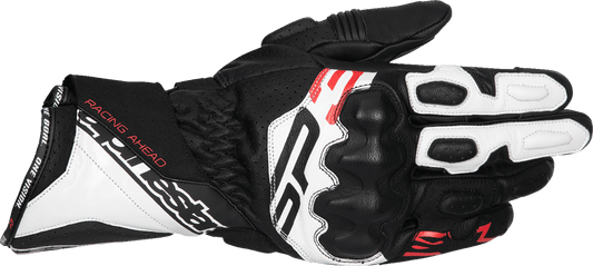 Alpinestars SP-3 Motorcycle Gloves - Black/White/Fluo Red, XL (Part Number 3550925-1231-XL) - Kelly Motorsports