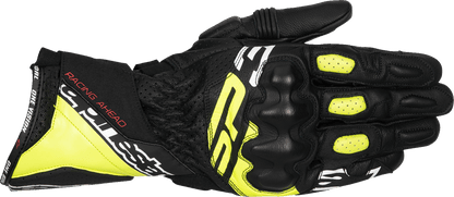 Alpinestars SP-3 Motorcycle Gloves - Small, Black/Fluo Yellow/White, Part Number 3550925-158-S - Kelly Motorsports