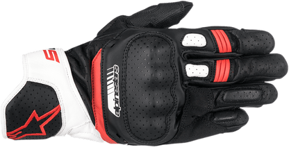 Alpinestars SP-5 Gloves - Black, White, and Red, Medium - Part Number 3558517-123-M - Kelly Motorsports