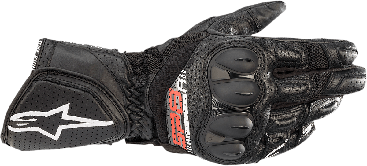 Alpinestars SP-8 V3 Air Gloves - Black, Small - Durable Full-Grain Leather and Enhanced Breathability - Kelly Motorsports
