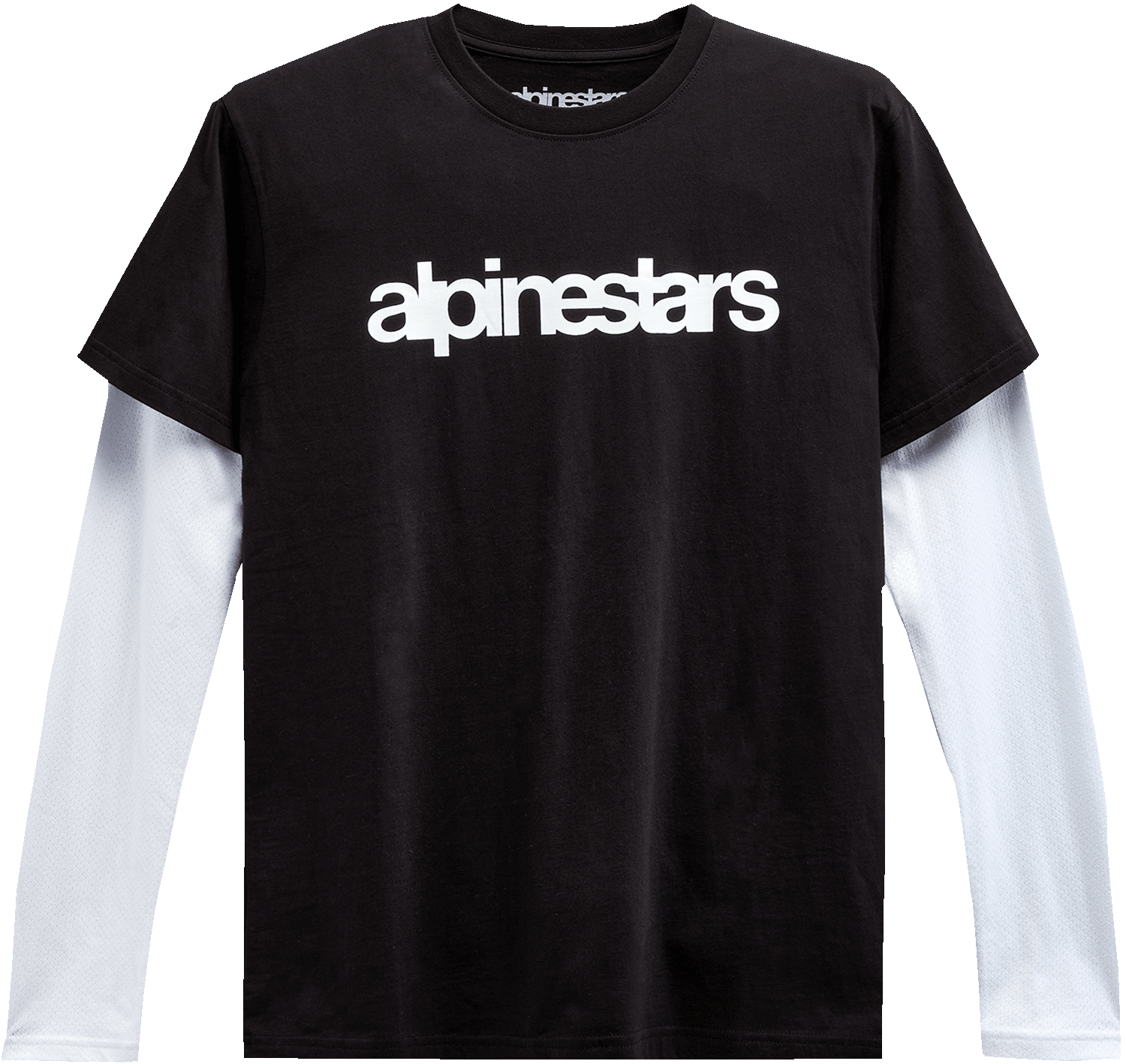 Alpinestars Stack Long-Sleeve Knit T-Shirt - Black/White - Medium (Part 1213713001020M) - Kelly Motorsports