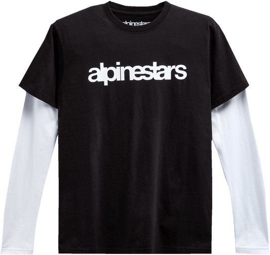 Alpinestars Stack Long-Sleeve Knit T-Shirt in Black and White - XL 1213713001020XL - Kelly Motorsports