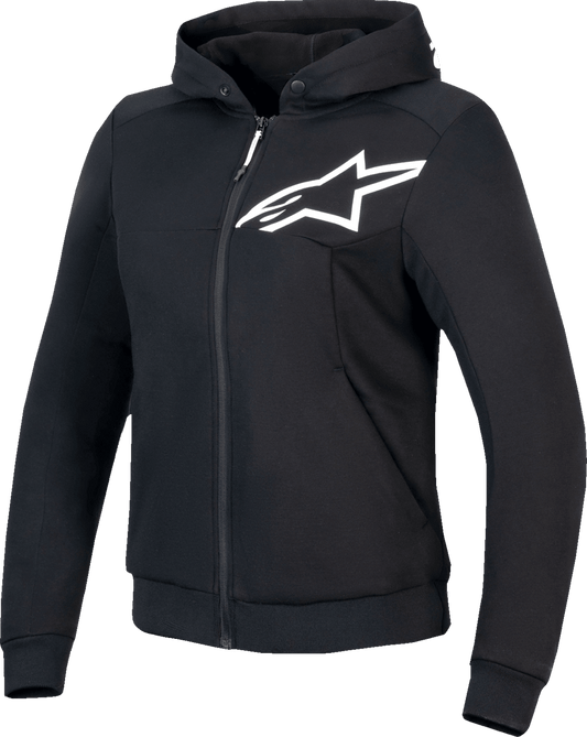 Alpinestars Stella Chrome v2 Sport Hoodie - Black/White, Medium (Part 4210225-12-M) - Kelly Motorsports
