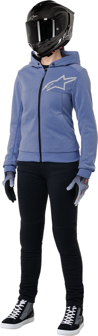 Alpinestars Stella Chrome v2 Sport Hoodie - Blue Violet/White, Large - Kelly Motorsports