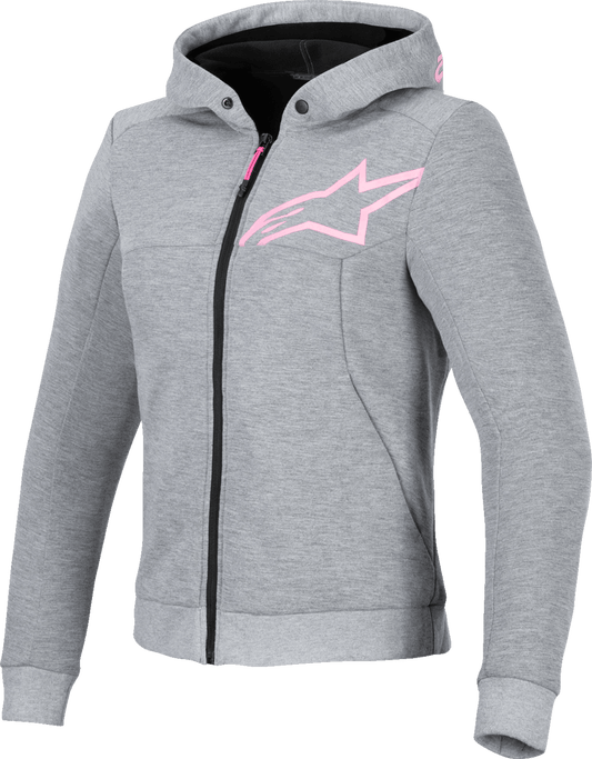 Alpinestars Stella Chrome v2 Sport Hoodie Heather Gray/Fluo Pink – Medium - Kelly Motorsports