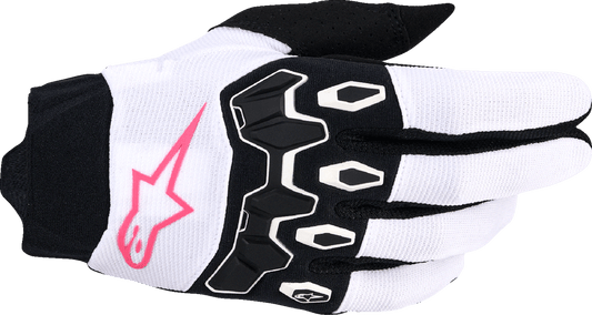Alpinestars Stella Full Bore V2 Gloves - White, Fluo Pink & Black, Size Large - Kelly Motorsports