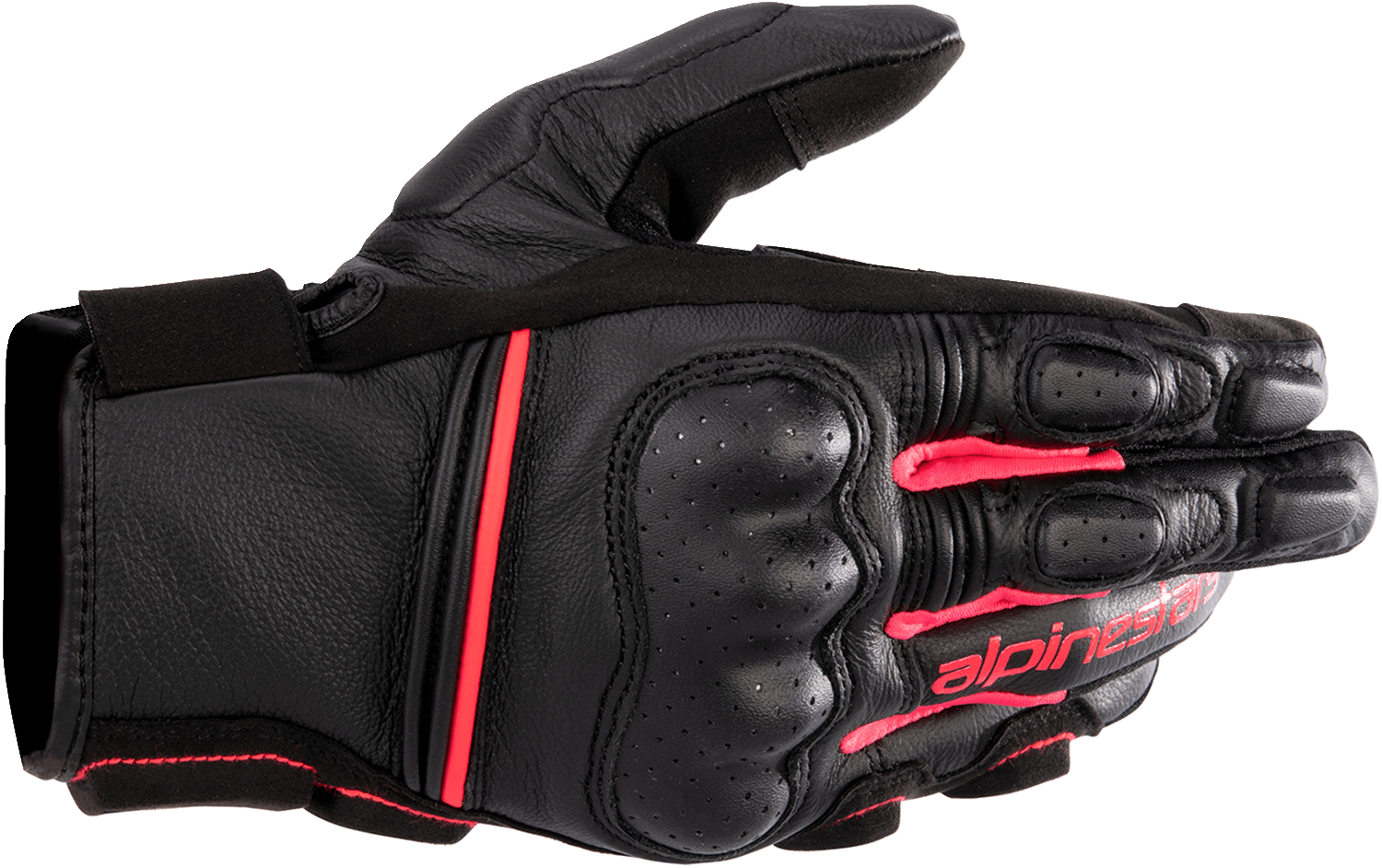 Alpinestars Stella Phenom Leather Gloves - Black/Diva Pink, Large (Part 3591723-1839-L) - Kelly Motorsports