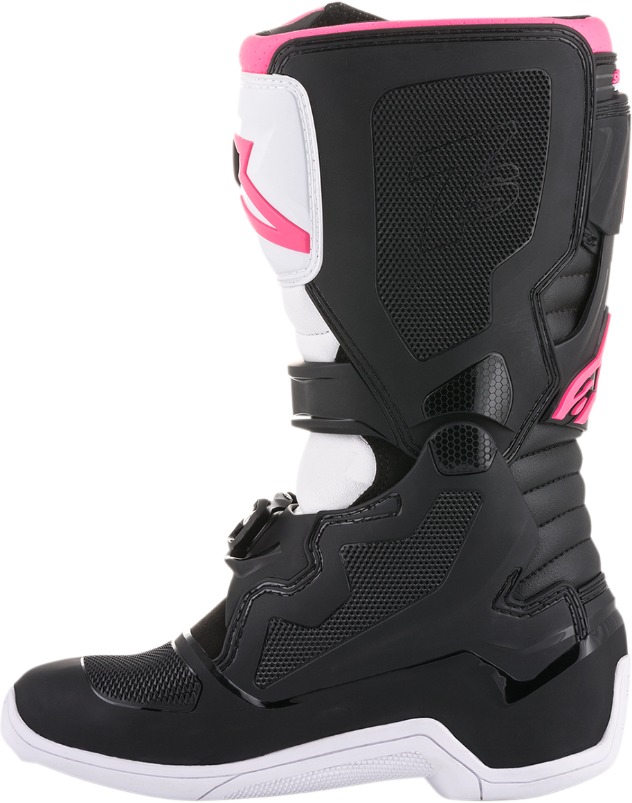Alpinestars Stella Tech 3 Women’s Motorcycle Boots - Black, White & Pink, US 7 / EU 38 - Kelly Motorsports