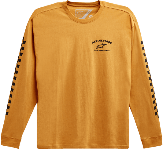 Alpinestars Sunday Long-Sleeve T-Shirt in Gold – Part Number 12137184059L - Kelly Motorsports
