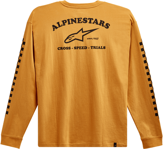 Alpinestars Sunday Long-Sleeve T-Shirt in Gold – Part Number 12137184059L - Kelly Motorsports
