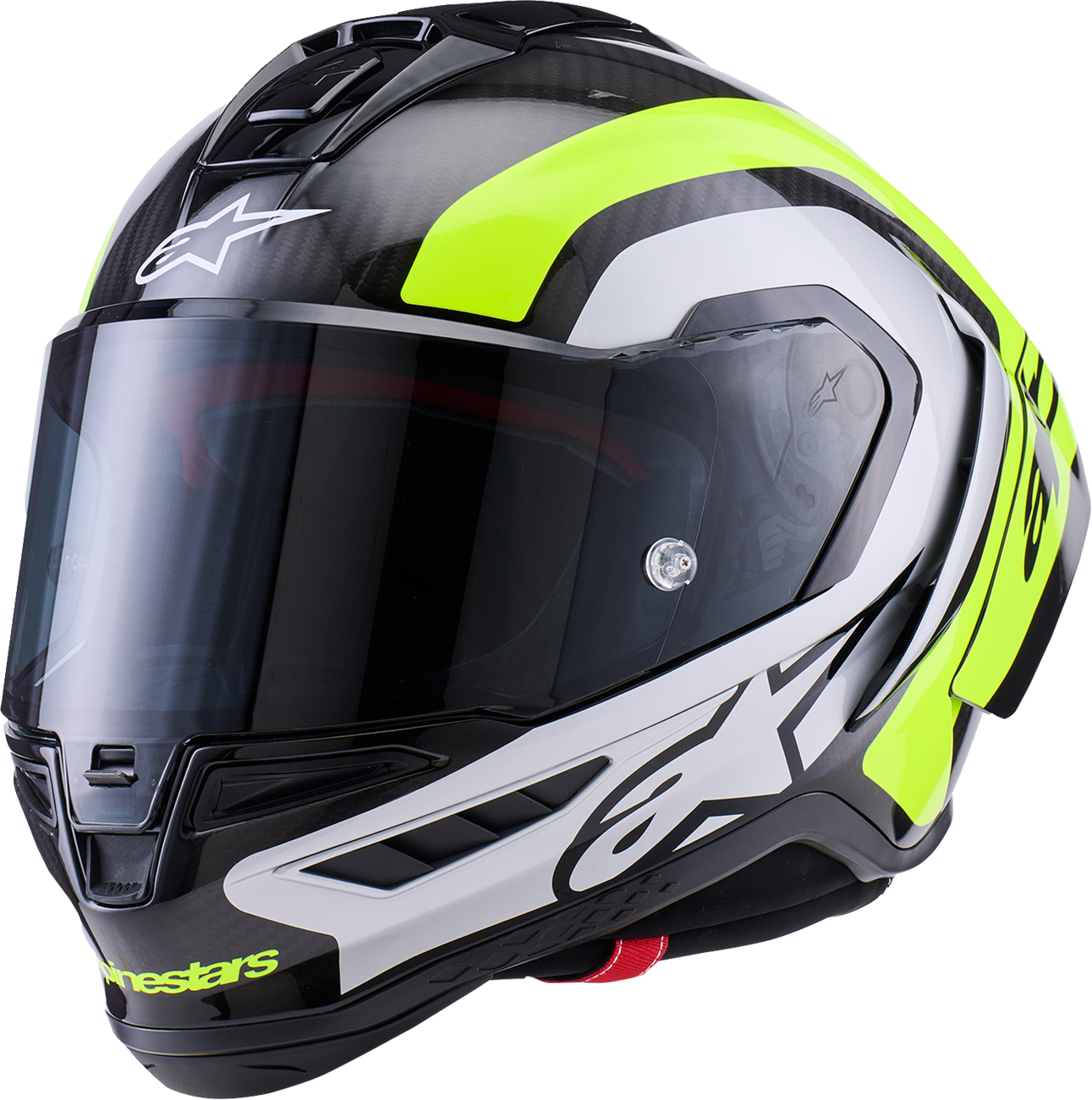 ALPINESTARS Supertech R10 Helmet - 22.06 Arius - Gloss Black, Silver & Yellow Fluo - 2XL (Part Number 8203926 - 1699 - 2XL) - Kelly Motorsports
