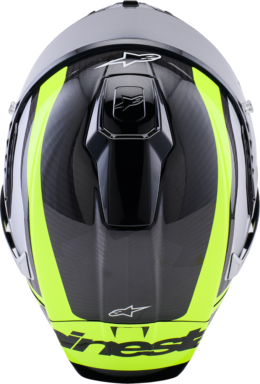 Alpinestars Supertech R10 Helmet - 22.06 - Arius - Gloss Black/Silver/Yellow Fluo - Large - Kelly Motorsports