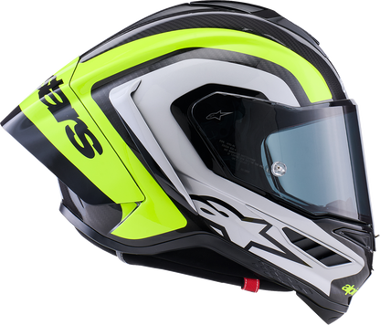 Alpinestars Supertech R10 Helmet - Arius Gloss Black/Silver/Yellow Fluo, XL (Part Number 8203926 - 1699 - XL) - Kelly Motorsports