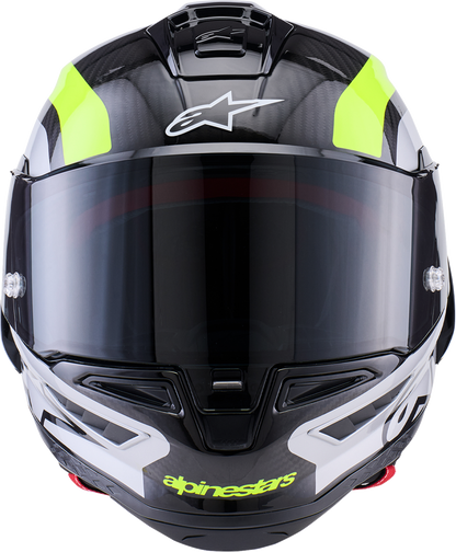 Alpinestars Supertech R10 Helmet - Arius Gloss Black/Silver/Yellow Fluo, XL (Part Number 8203926 - 1699 - XL) - Kelly Motorsports