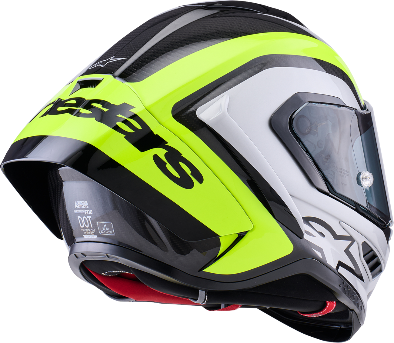 Alpinestars Supertech R10 Helmet - Arius Gloss Black/Silver/Yellow Fluo, XL (Part Number 8203926 - 1699 - XL) - Kelly Motorsports