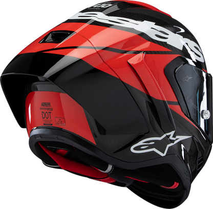 Alpinestars Supertech R10 Helmet - Element Carbon, Red & White, Small (Part 8200324 - 1363 - S) - Kelly Motorsports