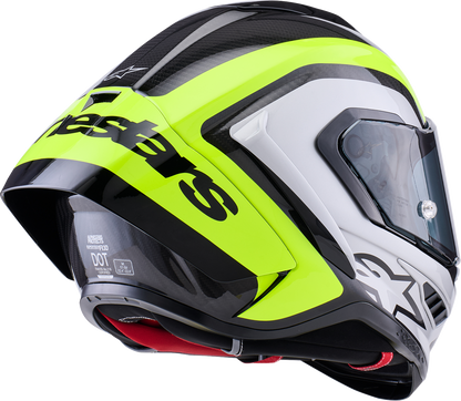 Alpinestars Supertech R10 Helmet - Medium 22.06 - Arius Gloss Black/Silver/Yellow Fluo - Kelly Motorsports