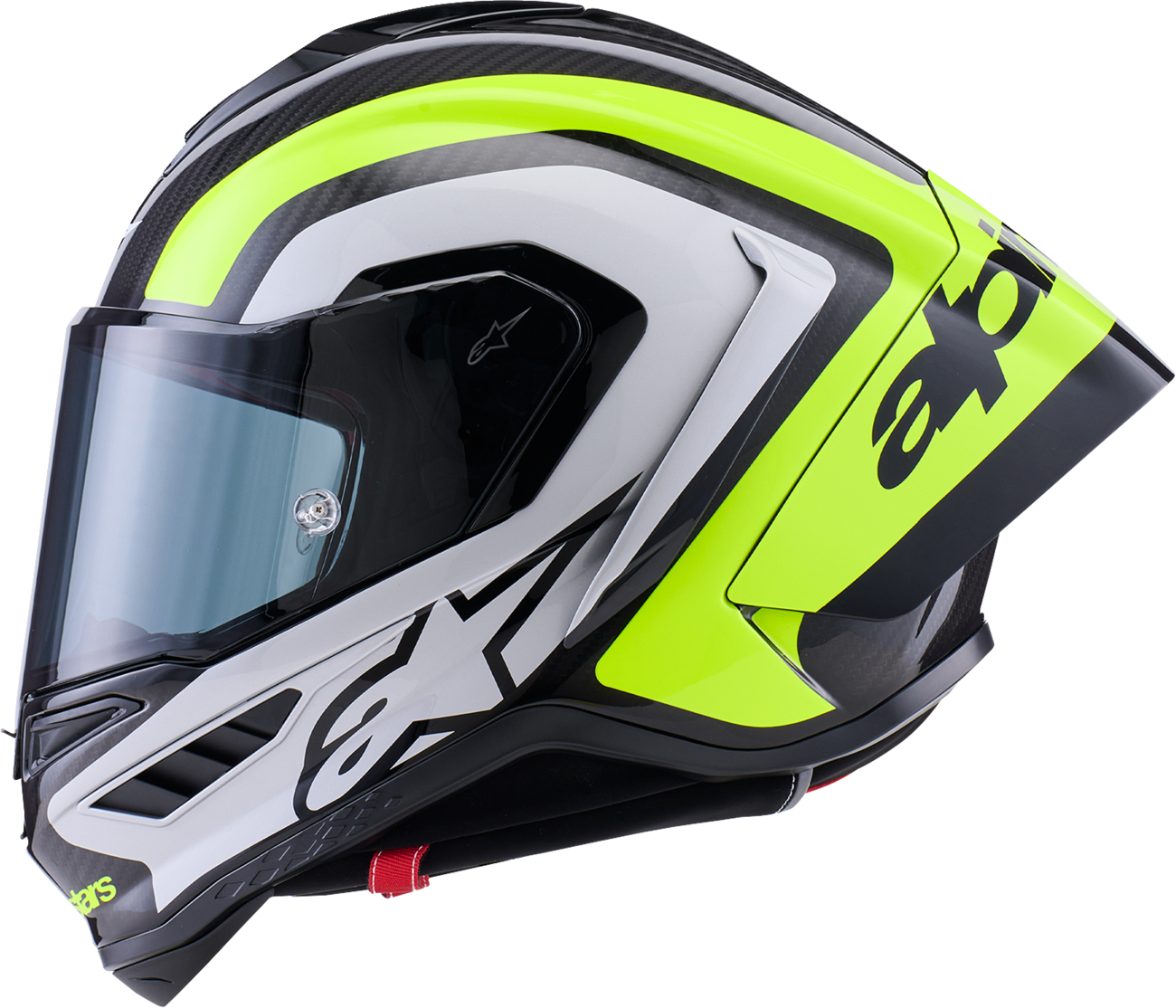 Alpinestars Supertech R10 Helmet - Medium 22.06 - Arius Gloss Black/Silver/Yellow Fluo - Kelly Motorsports