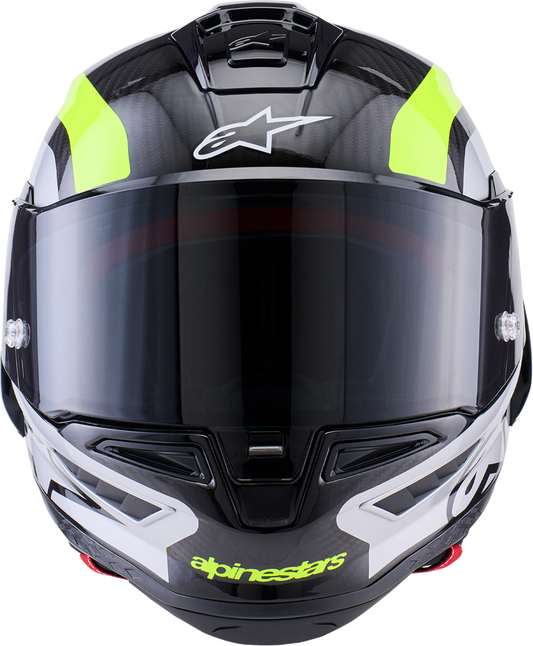 Alpinestars Supertech R10 Helmet - Size XS - Arius Gloss Black, Silver, and Yellow Fluo (Part Number 8203926 - 1699 - XS) - Kelly Motorsports