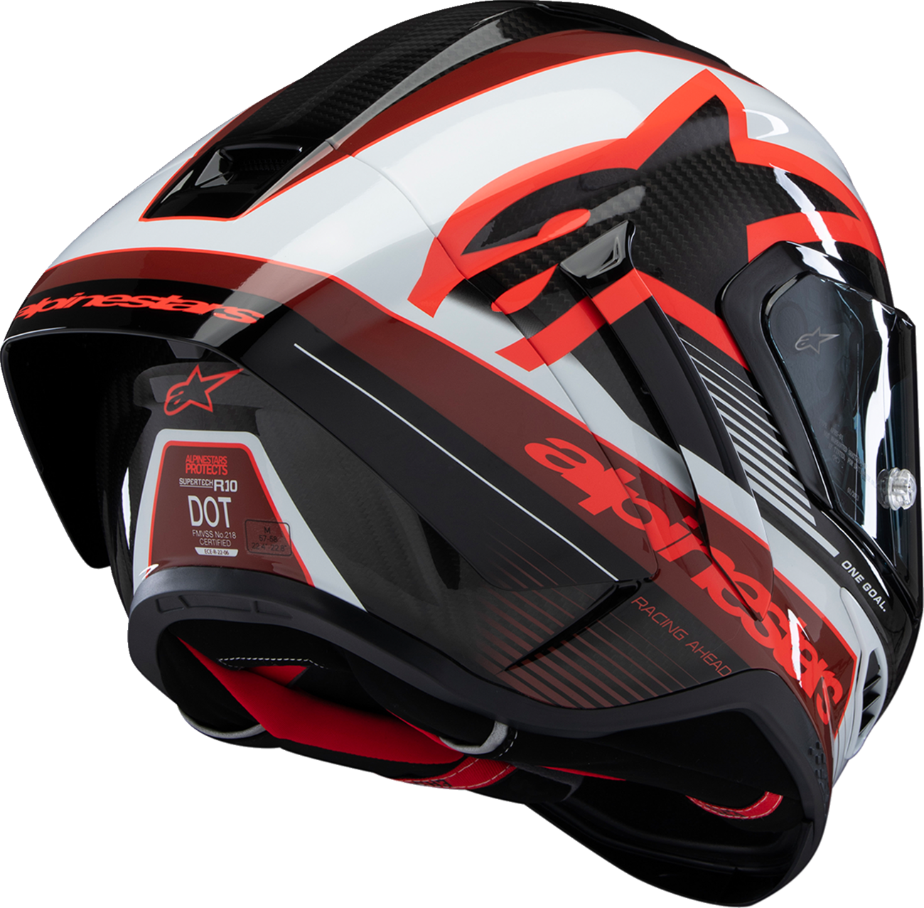 ALPINESTARS Supertech R10 Helmet - Team Black/Carbon Red/Gloss White 2XL - Kelly Motorsports