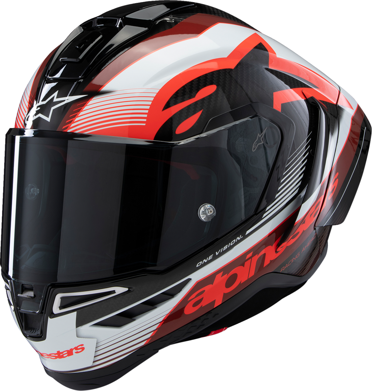 ALPINESTARS Supertech R10 Helmet - Team Black/Carbon Red/Gloss White 2XL - Kelly Motorsports
