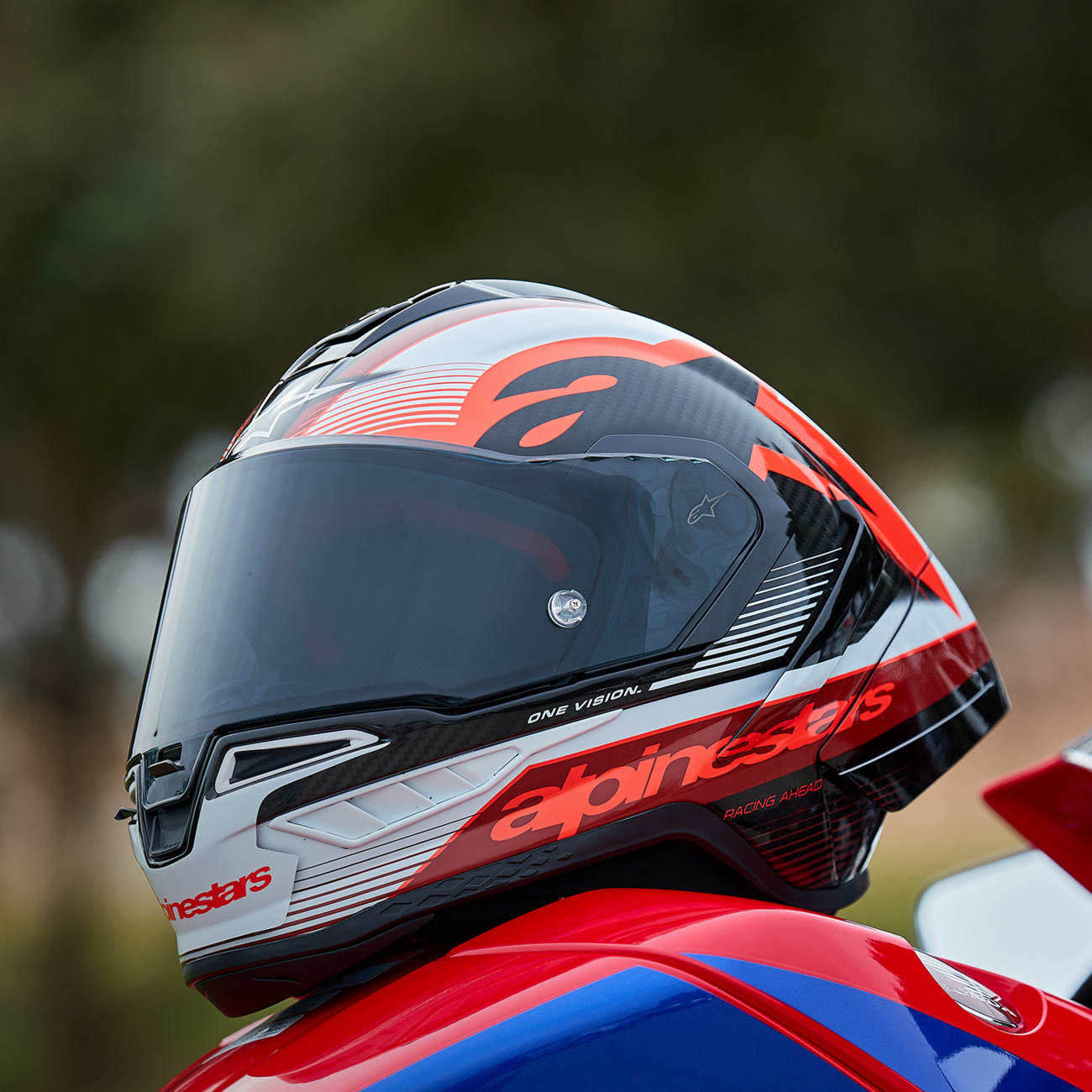 ALPINESTARS Supertech R10 Helmet - Team Black/Carbon Red/Gloss White 2XL - Kelly Motorsports