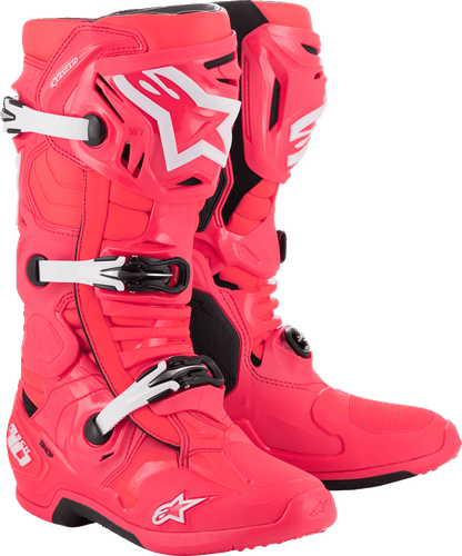 Alpinestars Tech 10 Boots Diva Pink/White 2010020-3812 - Kelly Motorsports