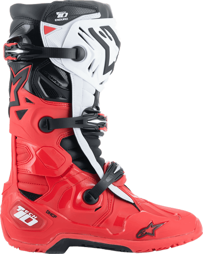Alpinestars Tech 10 Enduro Boots Bright Red/Black/White 2010025-3016 - Kelly Motorsports