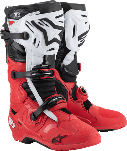 Alpinestars Tech 10 Enduro Boots Bright Red/Black/White 2010025-3016 - Kelly Motorsports