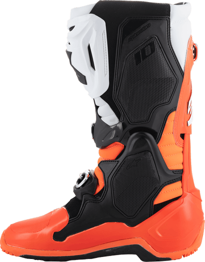 Alpinestars Tech 10 Enduro Boots Fluorescent Orange/Black/White 2010025-4512 - Kelly Motorsports